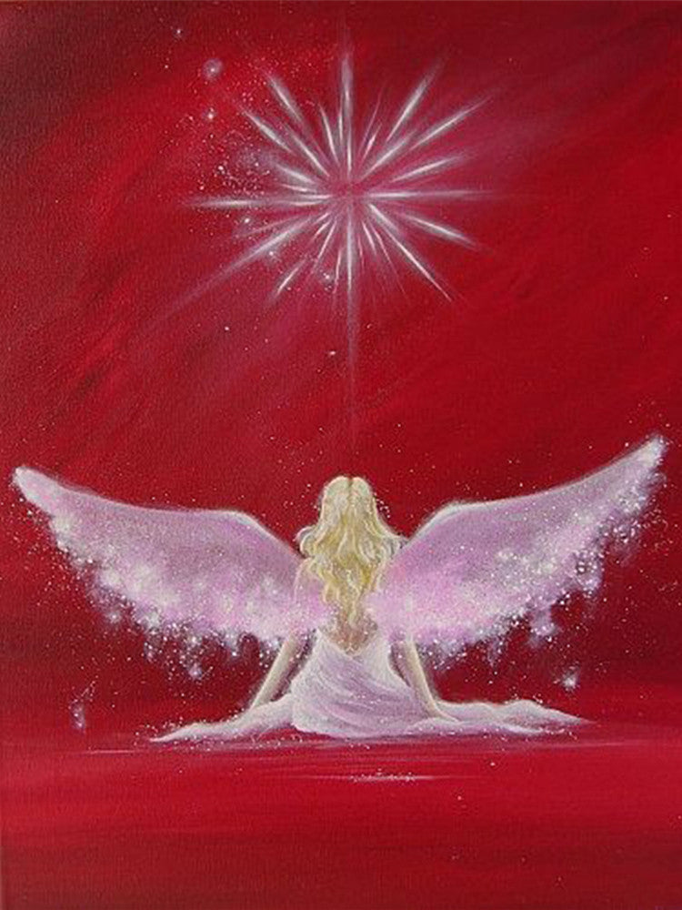 Ángel con Alas Rosadas Pintar por Números
