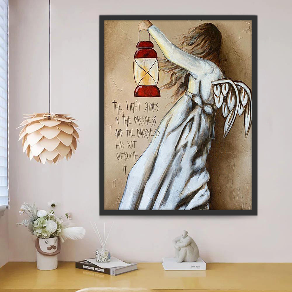 Ángel con Lámpara Roja de Gas Pintar por Números
