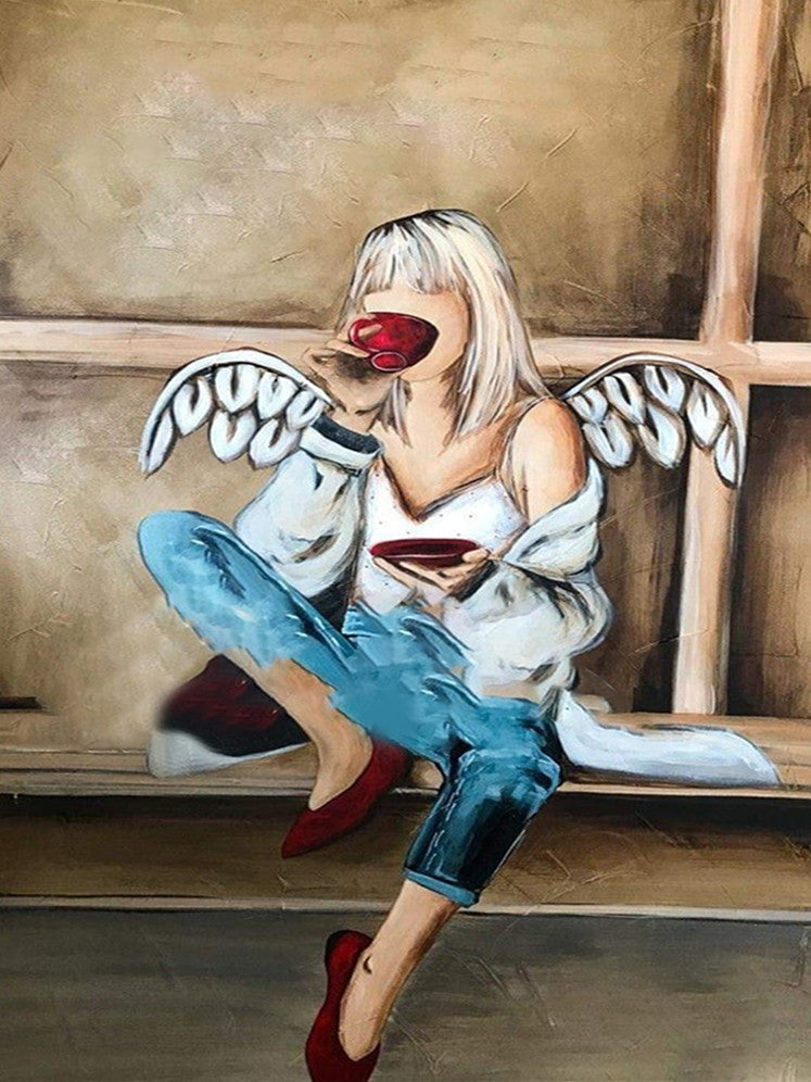 Ángel de Zapatos Rojos Pintar por Números