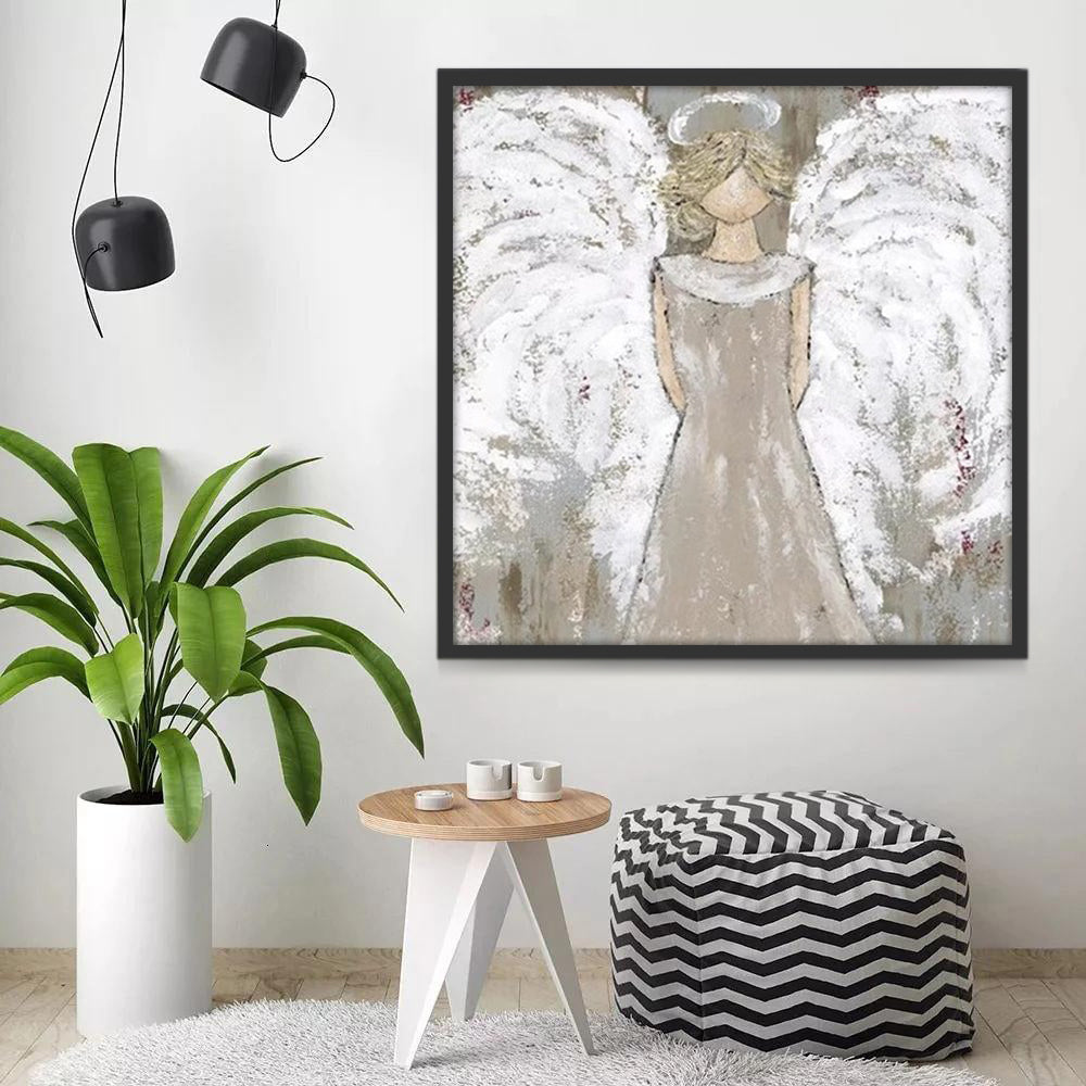 Ángel Hermoso con Alas Blancas Pintar por Números