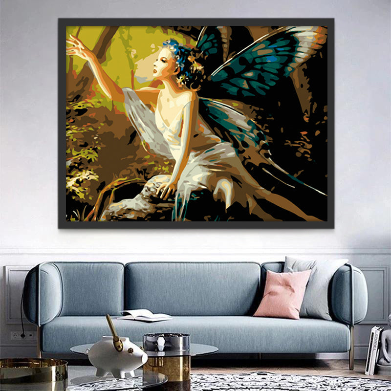 Ángel Hermoso con Alas de Mariposa Pintar por Números