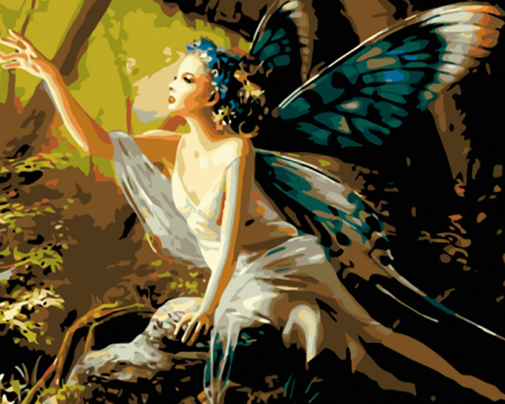 Ángel Hermoso con Alas de Mariposa Pintar por Números
