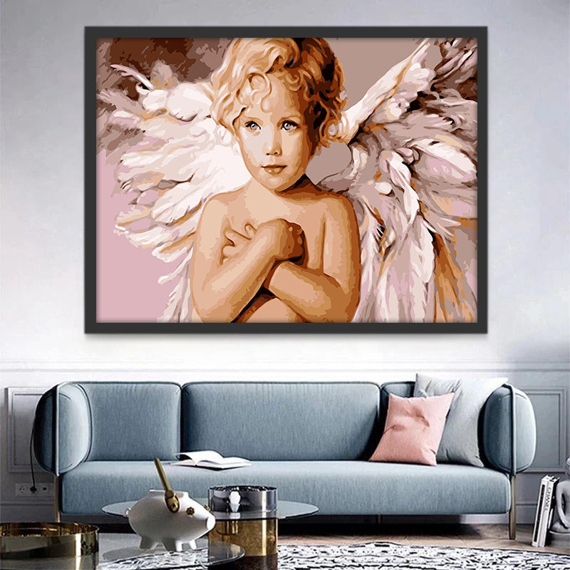 Angelito Adorable con Sonrisa Pintar por Números