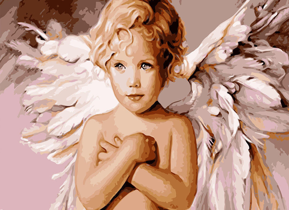 Angelito Adorable con Sonrisa Pintar por Números