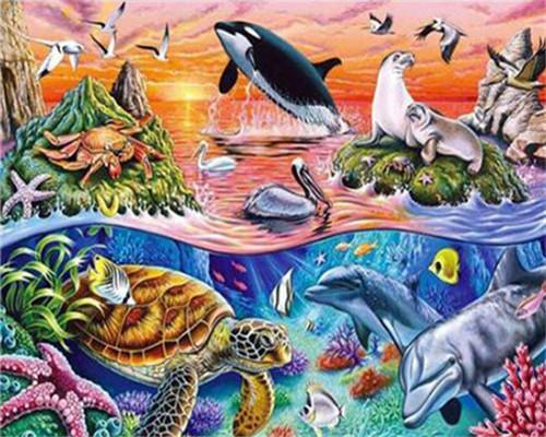 Animales Marinos y los Anfibios Pintar por Números