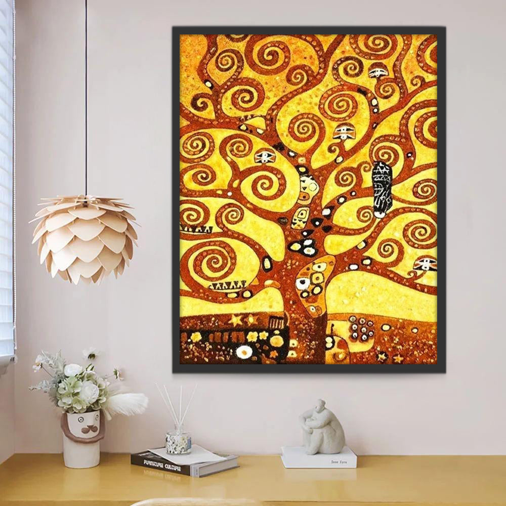Árbol Abstracto de Ramas Rizadas Pintar por Números