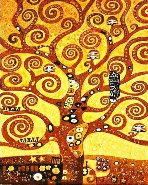 Árbol Abstracto de Ramas Rizadas Pintar por Números