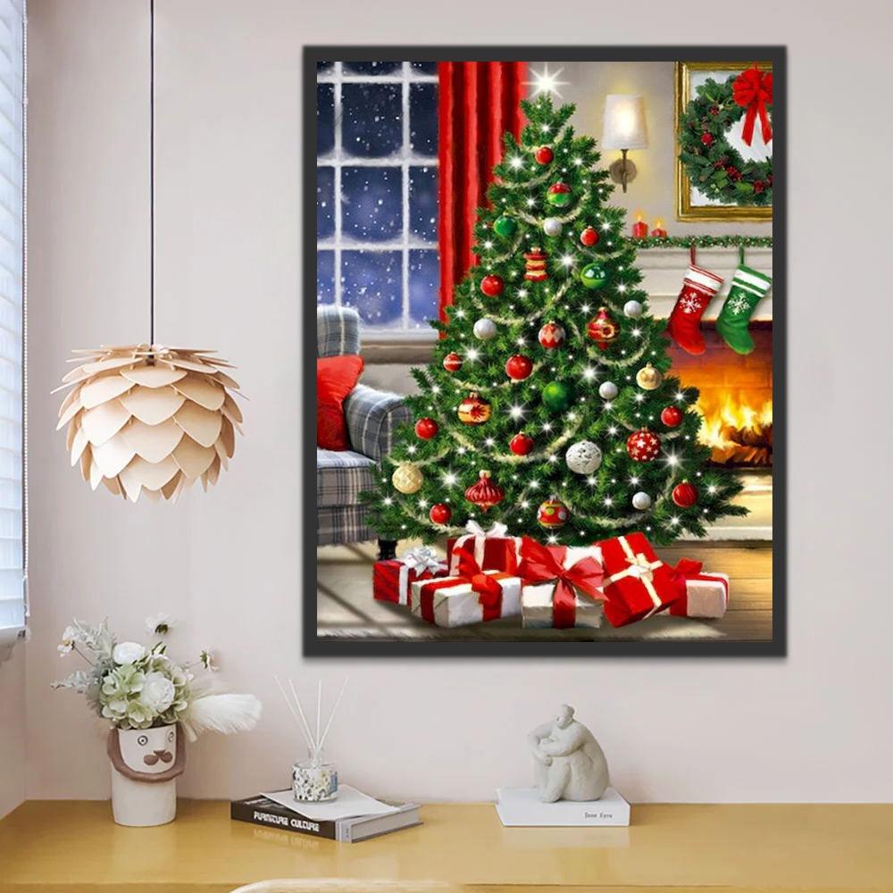 Árbol Adornado de Navidad Pintar por Números