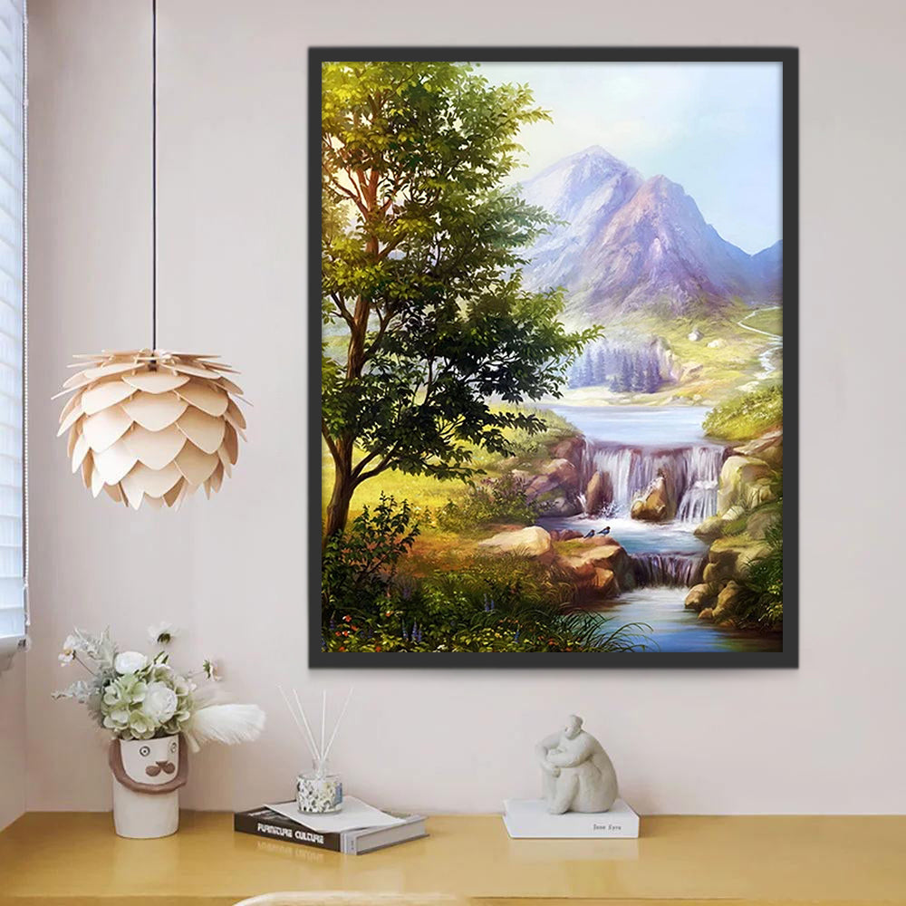 Árbol al Lado de Arroyo en el Valle Pintar por Números