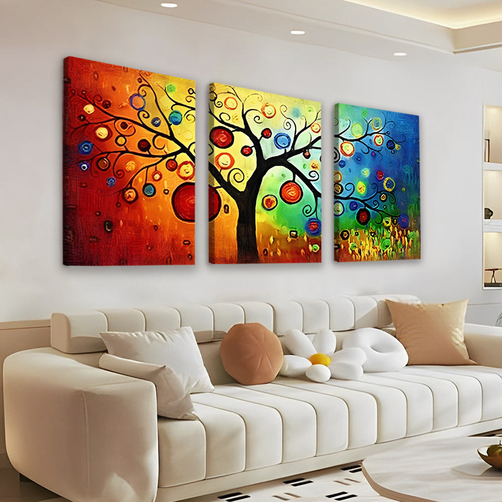 Árbol con Círculos Coloridos 3 Partes Pintar por Números
