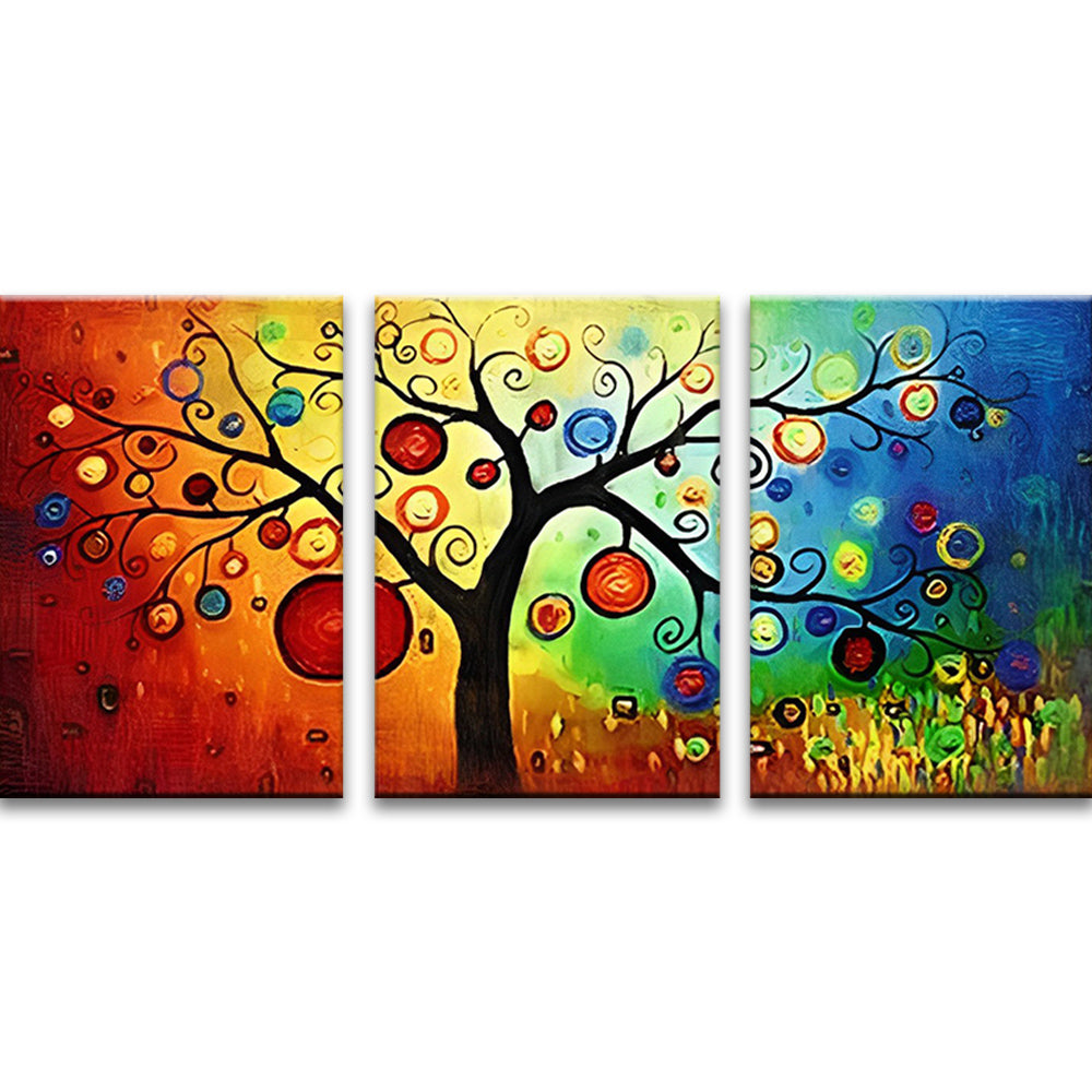 Árbol con Círculos Coloridos 3 Partes Pintar por Números