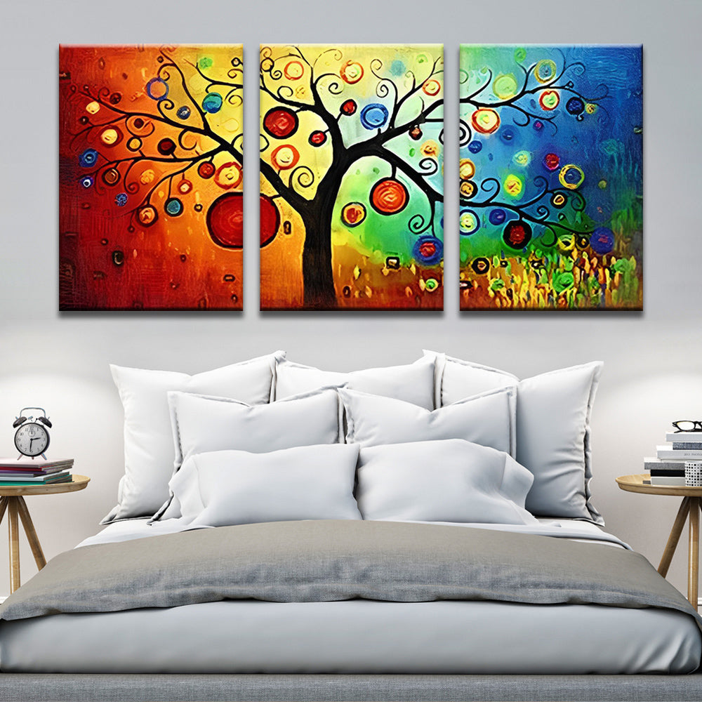 Árbol con Círculos Coloridos 3 Partes Pintar por Números