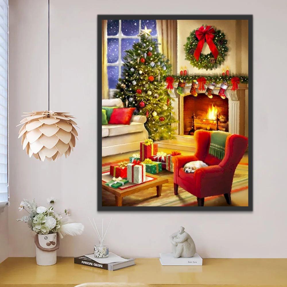 Árbol de Navidad en Nochebuena Pintar por Números