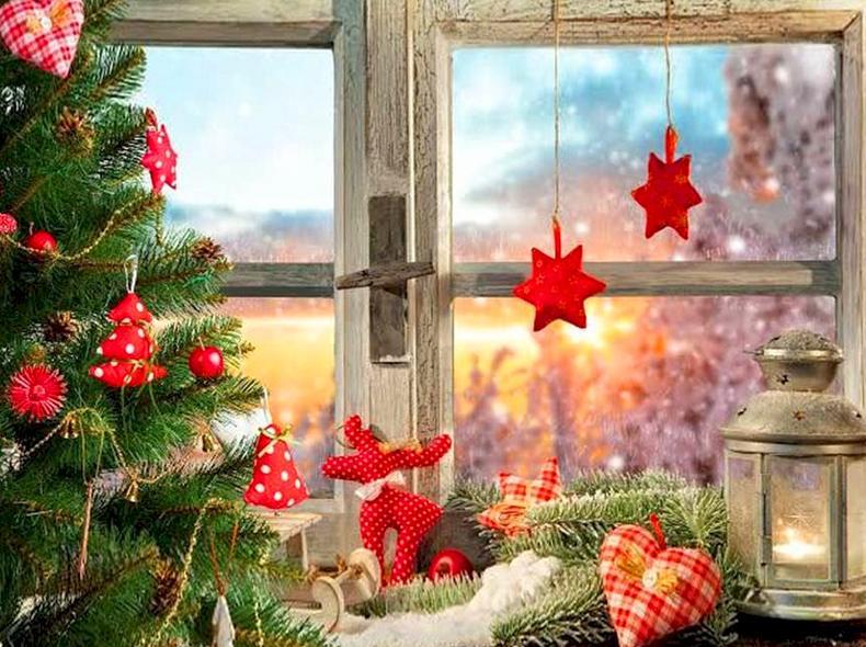 Árbol de Navidad Junto a la Ventana Pintar por Números