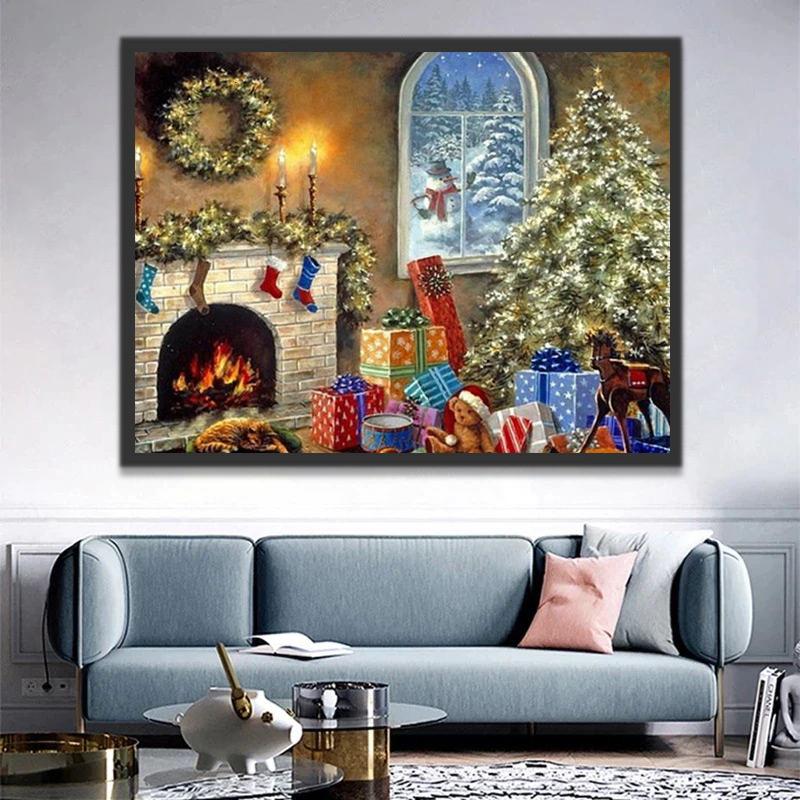 Árbol de Navidad y Regalos Navideños Pintar por Números