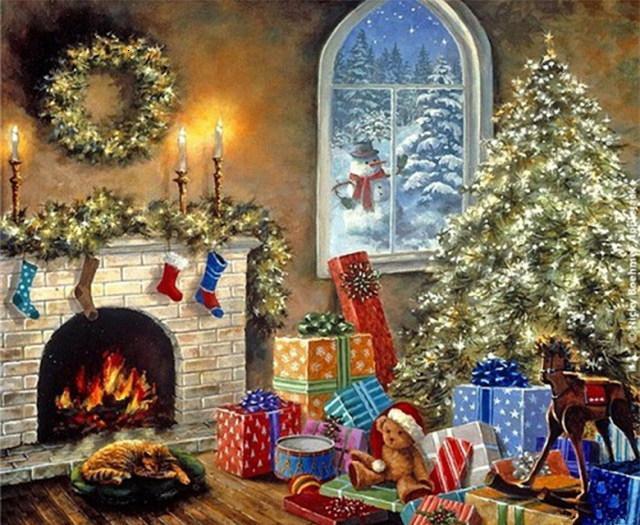 Árbol de Navidad y Regalos Navideños Pintar por Números