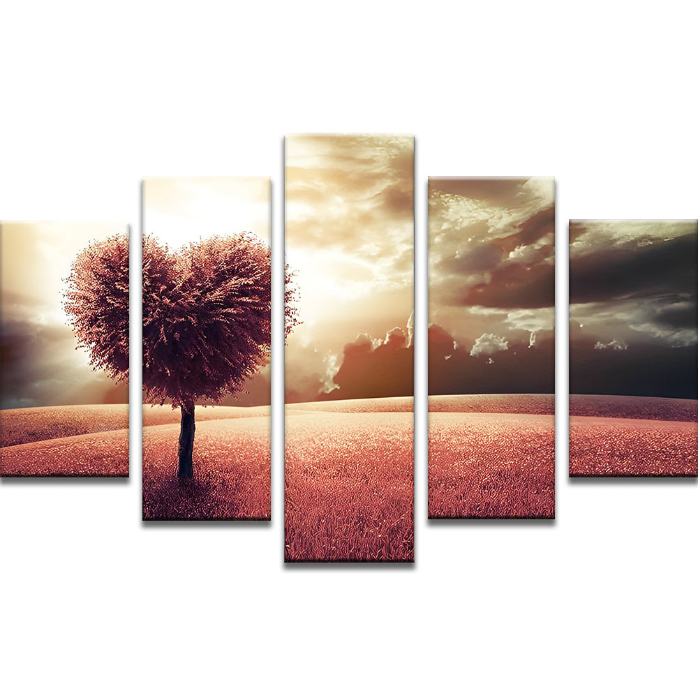 Árbol del Corazón en Contraluz 5 Partes Pintar por Números