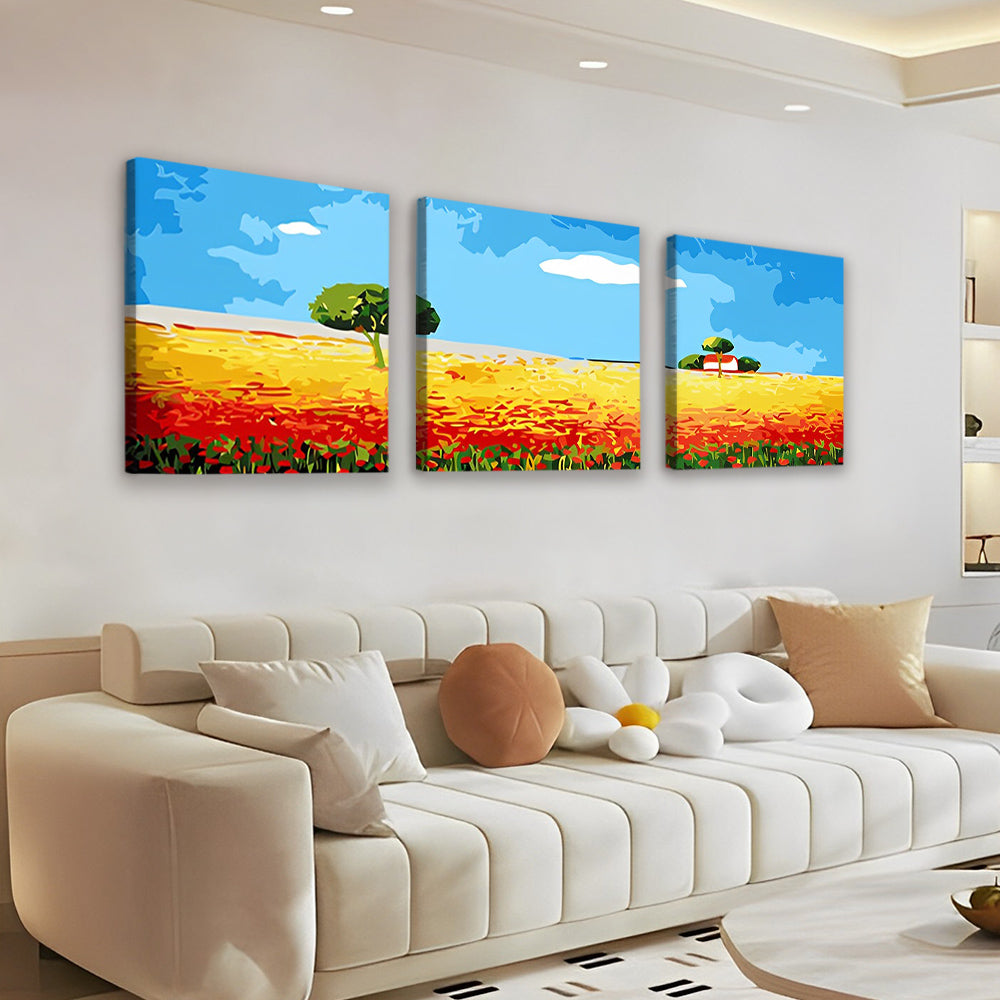 Árbol en el Campo Enorme 3 Partes Pintar por Números