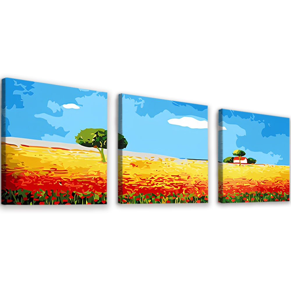Árbol en el Campo Enorme 3 Partes Pintar por Números