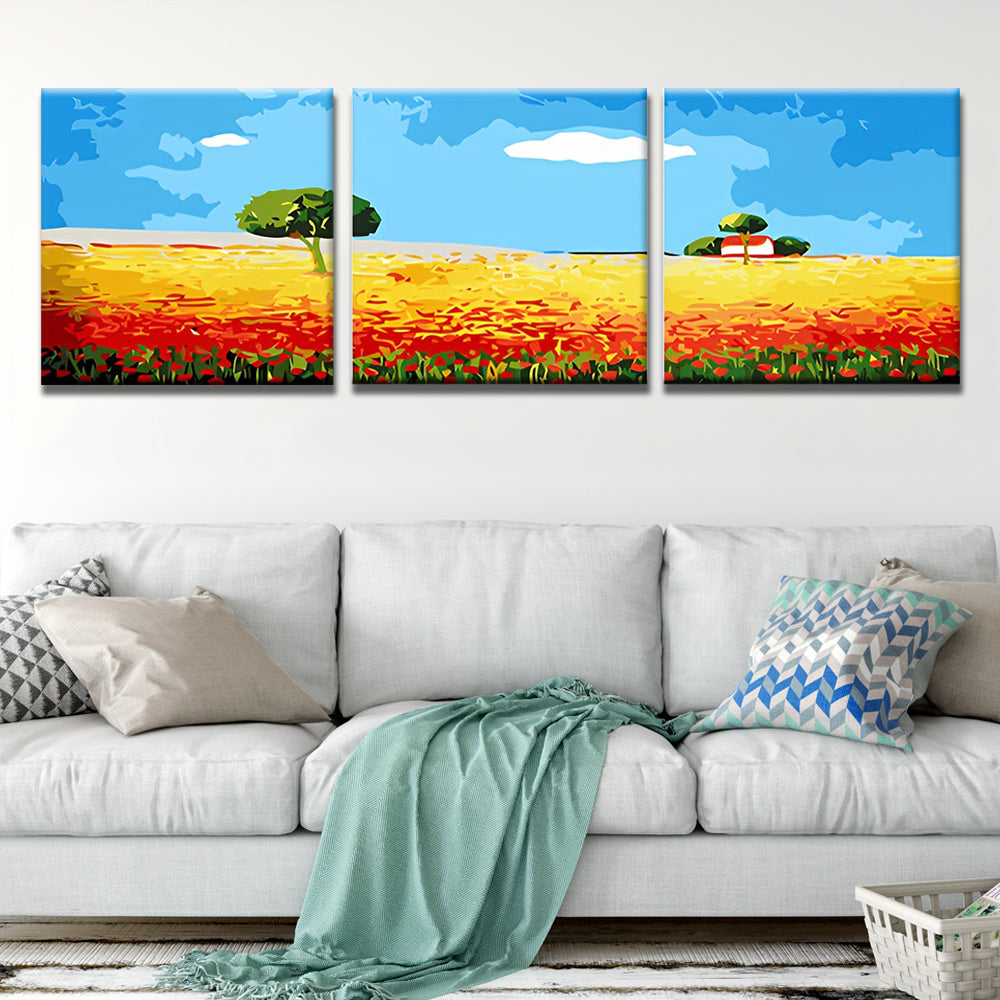 Árbol en el Campo Enorme 3 Partes Pintar por Números