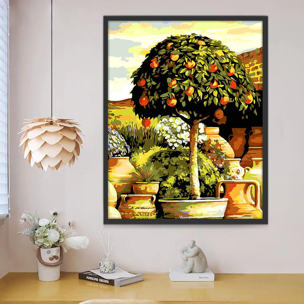Árbol Frutal y Jarrones de Arcilla Figulina Pintar por Números