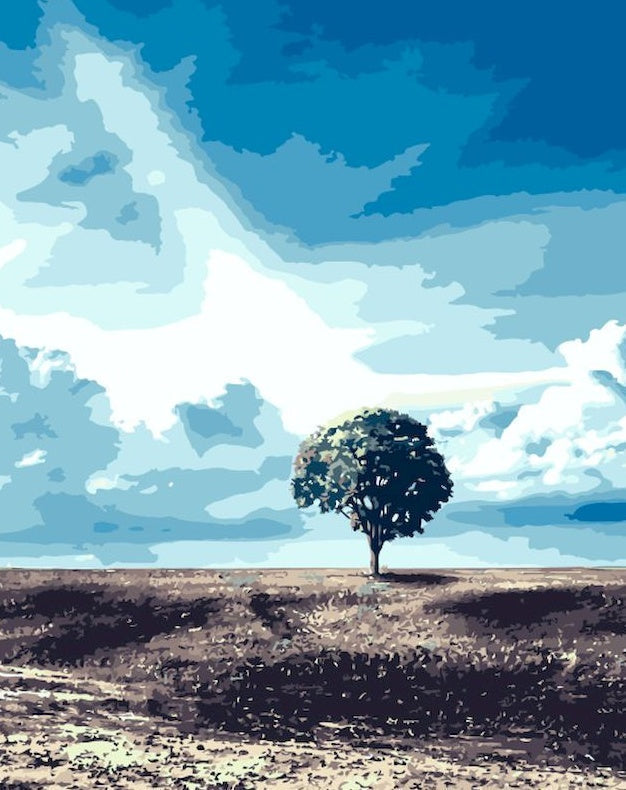 Árbol Solo en Lugar Despoblado Pintar por Números