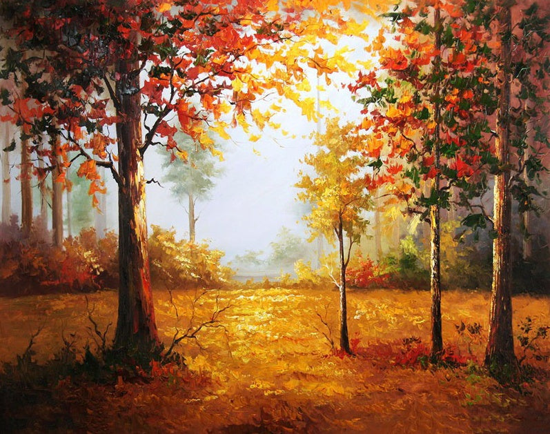 Árboles Otoñales de Hojas Coloridas Pintar por Números