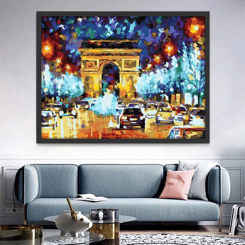 Arco de Triunfo en la Noche Pintar por Números