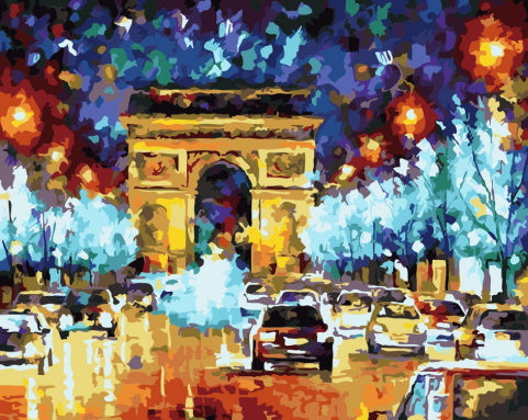 Arco de Triunfo en la Noche Pintar por Números