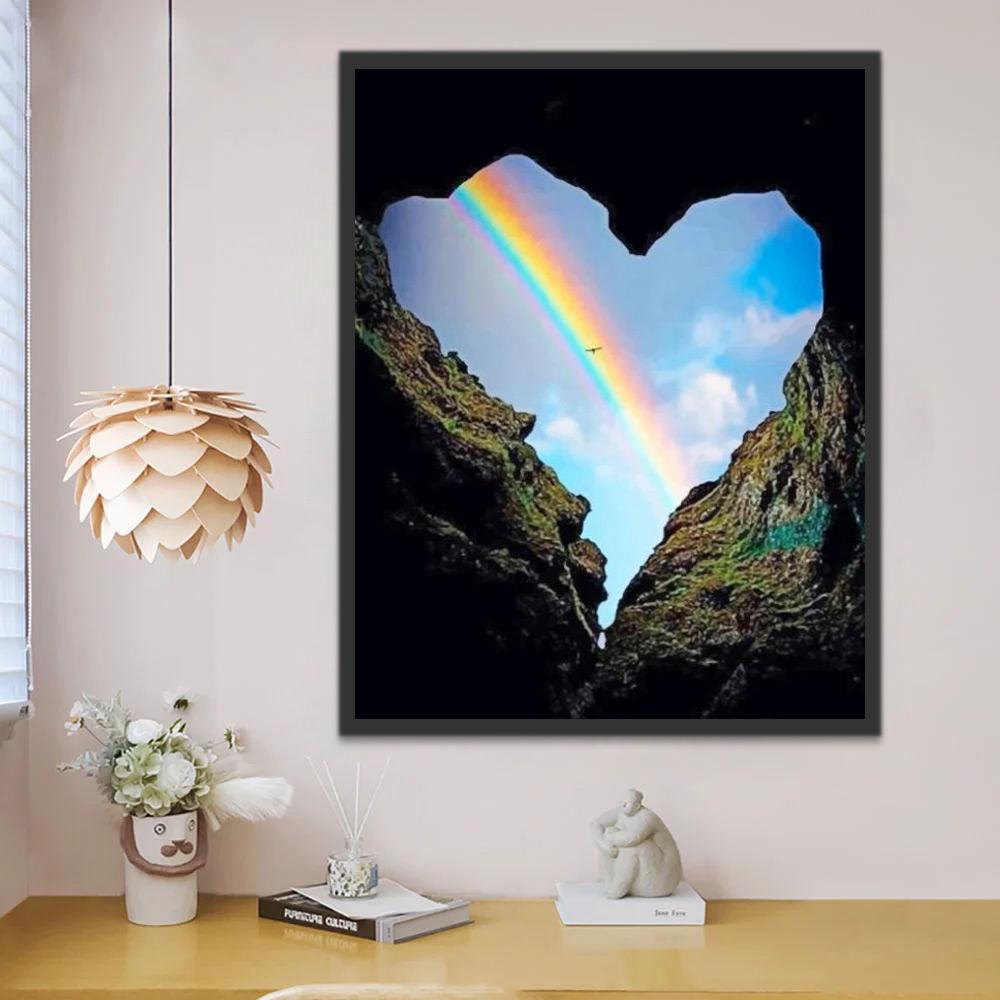 Arco Iris y Cueva del Corazón Pintar por Números