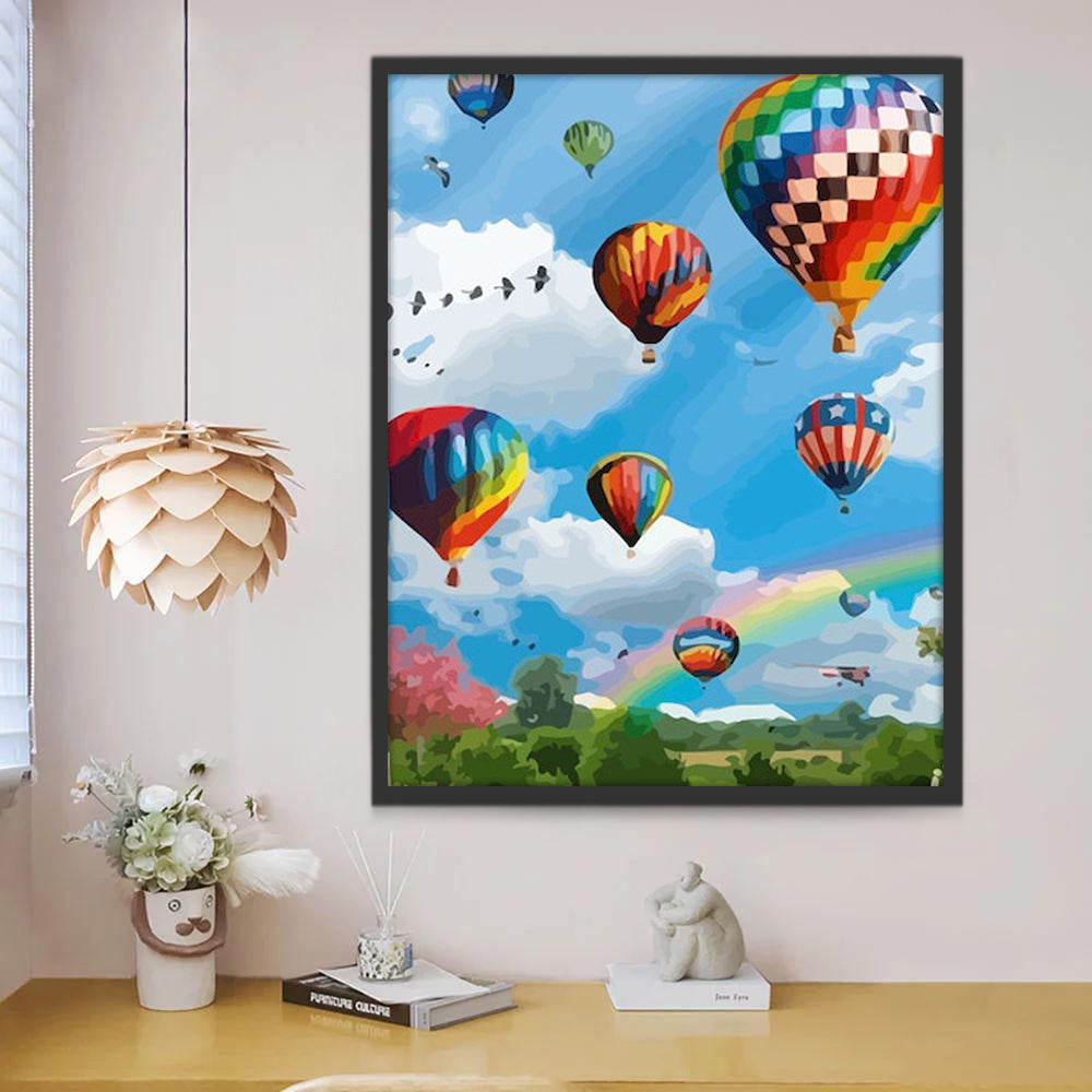 Arco Iris y Globos Aerostáticos Pintar por Números