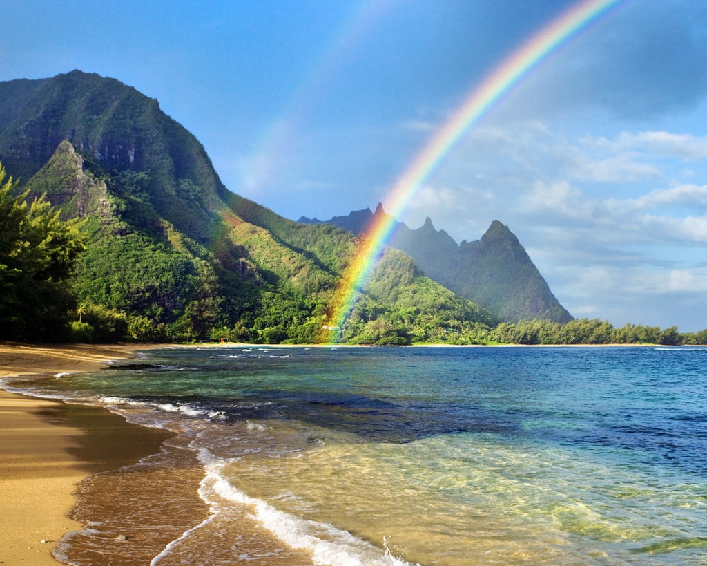 Arco Iris y Mar al Lado de Montañas Pintar por Números