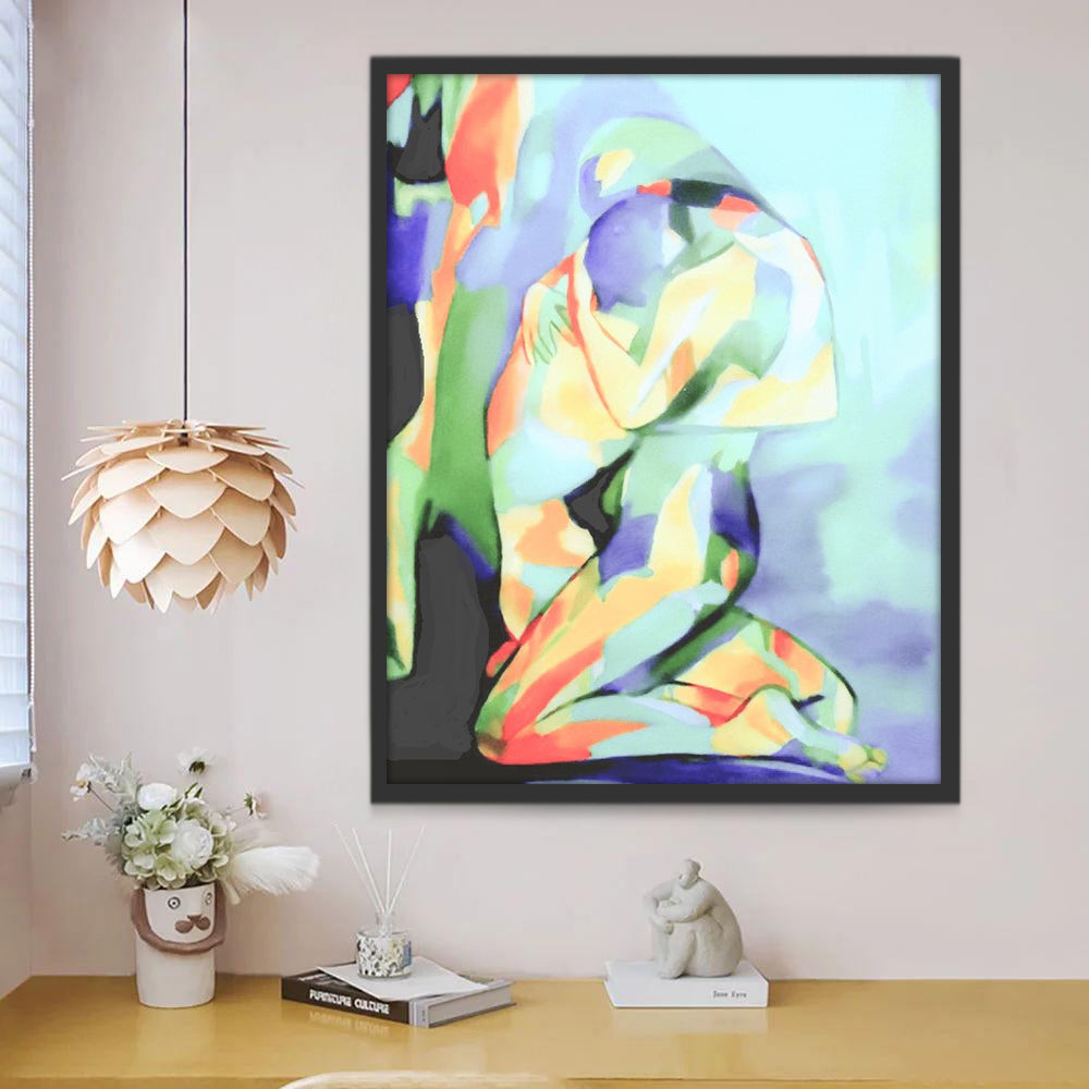 Arte Abstracto de Pareja Abrazada Pintar por Números