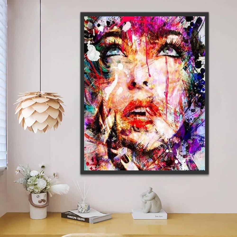 Arte Colorido Abstracto de Mujer Pintar por Números