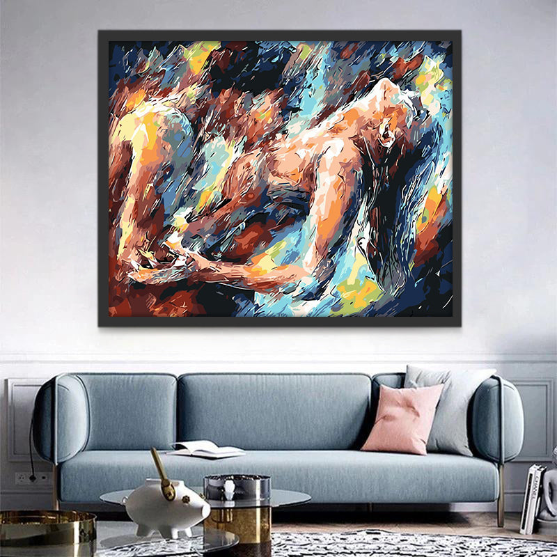 Arte Colorido Abstracto de Pareja Enamorada Pintar por Números