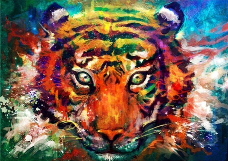 Arte Colorido de Tigre Pintar por Números