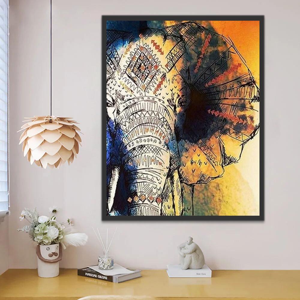 Arte de Elefante Abstracto Pintar por Números