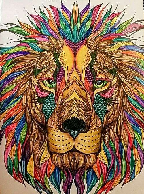 Arte de León Colorido Abstracto Pintar por Números