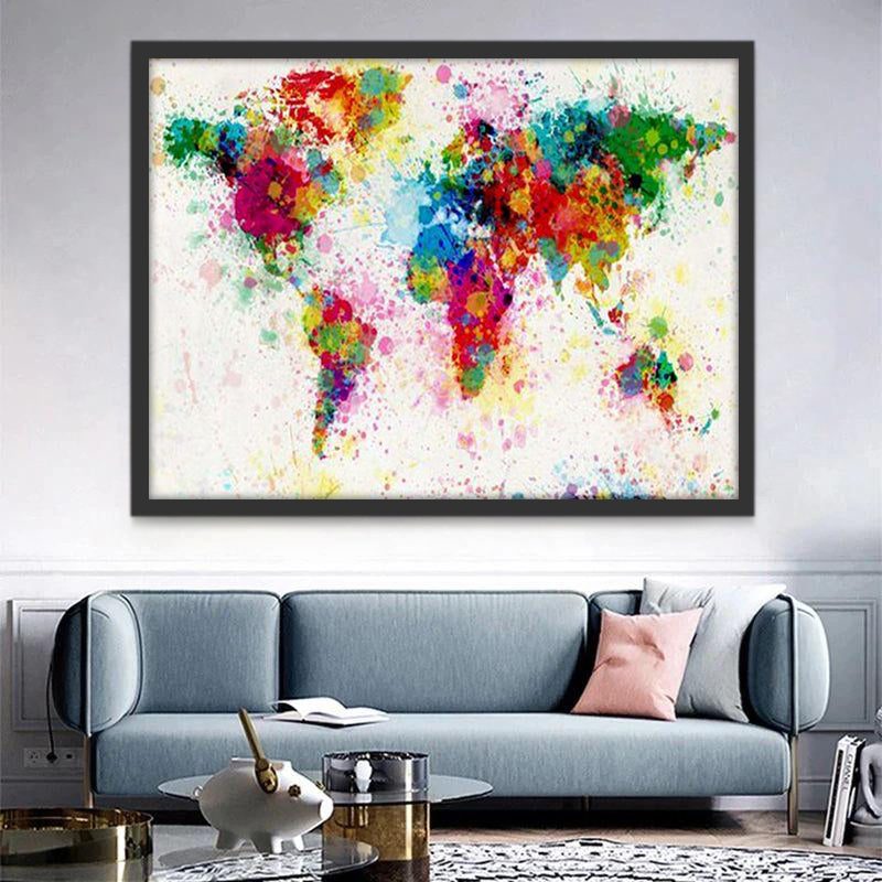 Arte de Mapa Mundial Pintar por Números