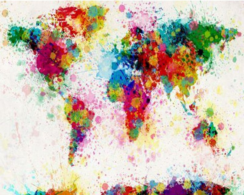 Arte de Mapa Mundial Pintar por Números