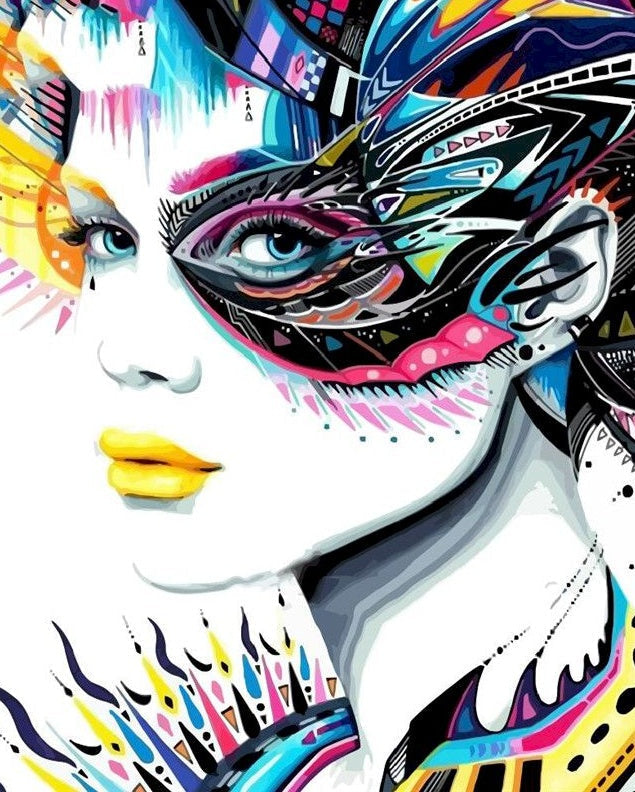 Arte de Mujer Abstracta Pintar por Números