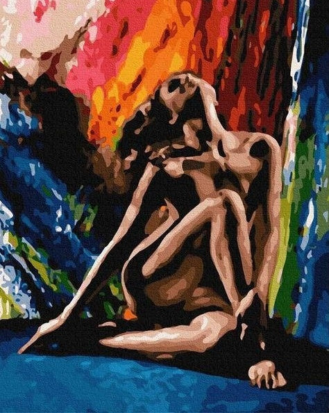 Arte de Mujer Sentada sobre el Suelo Pintar por Números