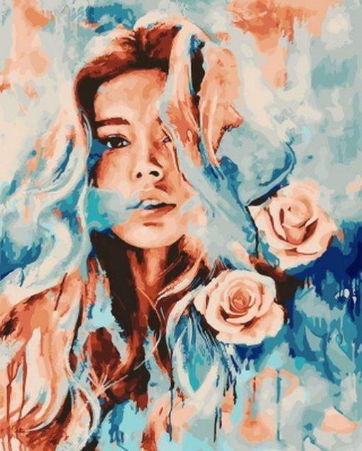 Arte de Mujer y Rosas Pintar por Números