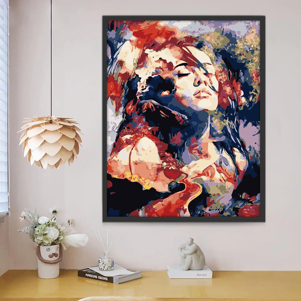 Arte en Estilo Abstracto de Mujer Colorida Pintar por Números