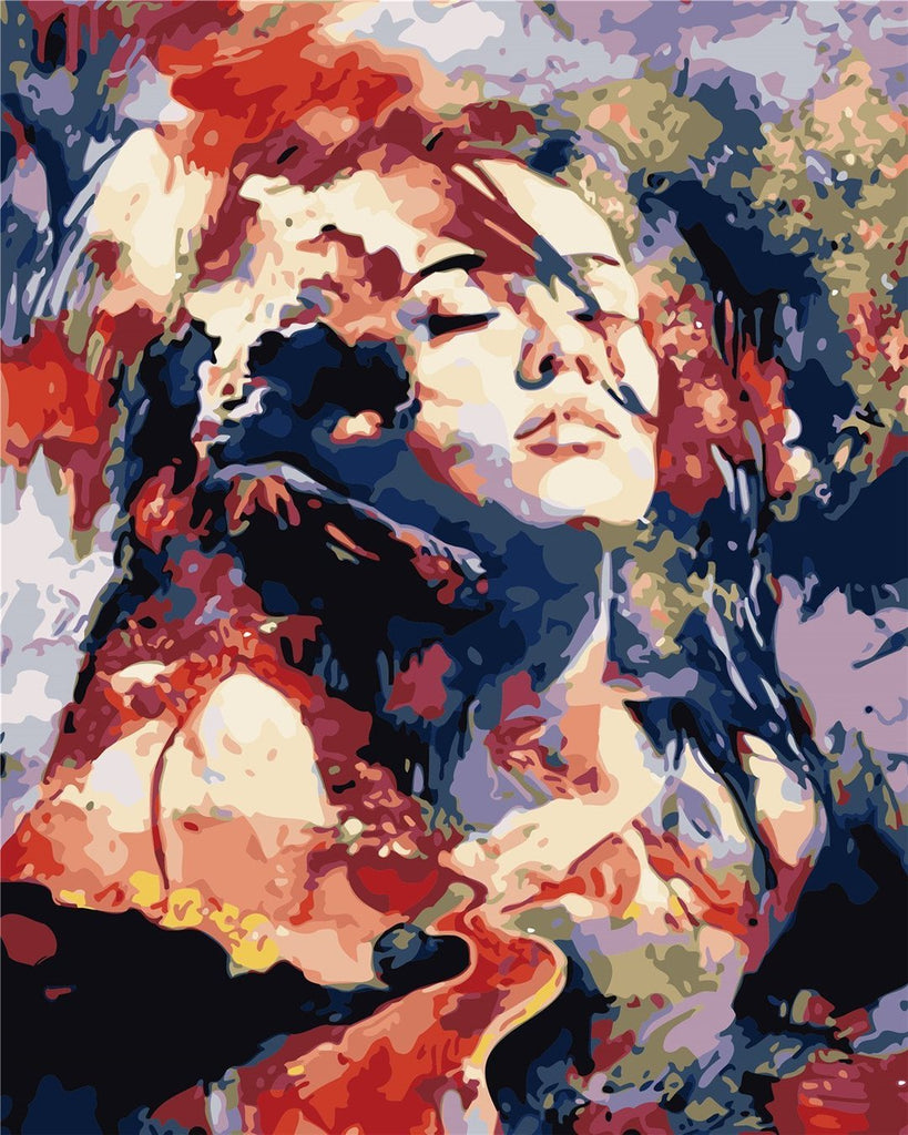 Arte en Estilo Abstracto de Mujer Colorida Pintar por Números