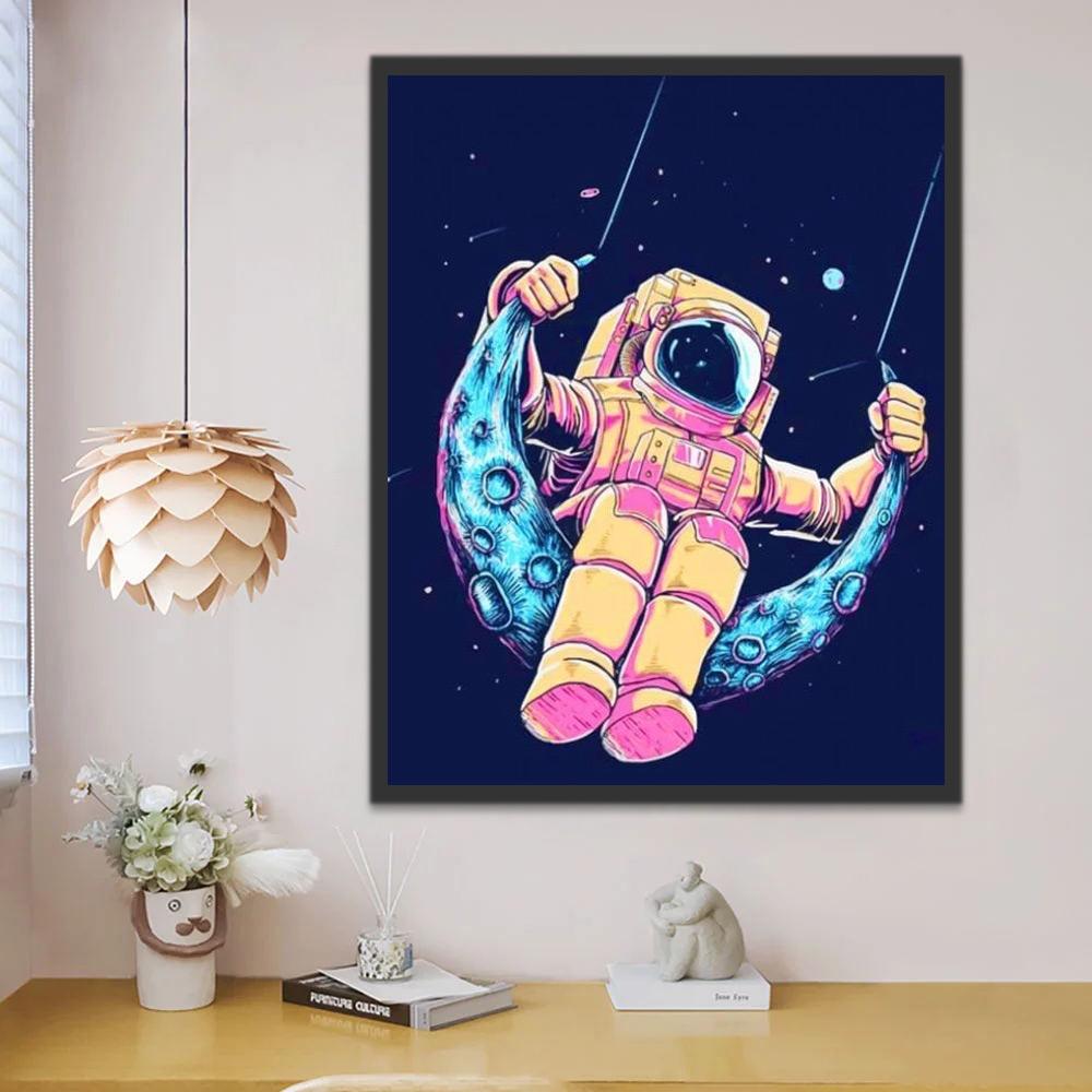 Astronauta sobre el Columpio de la Luna Pintar por Números