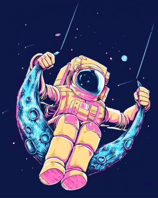Astronauta sobre el Columpio de la Luna Pintar por Números