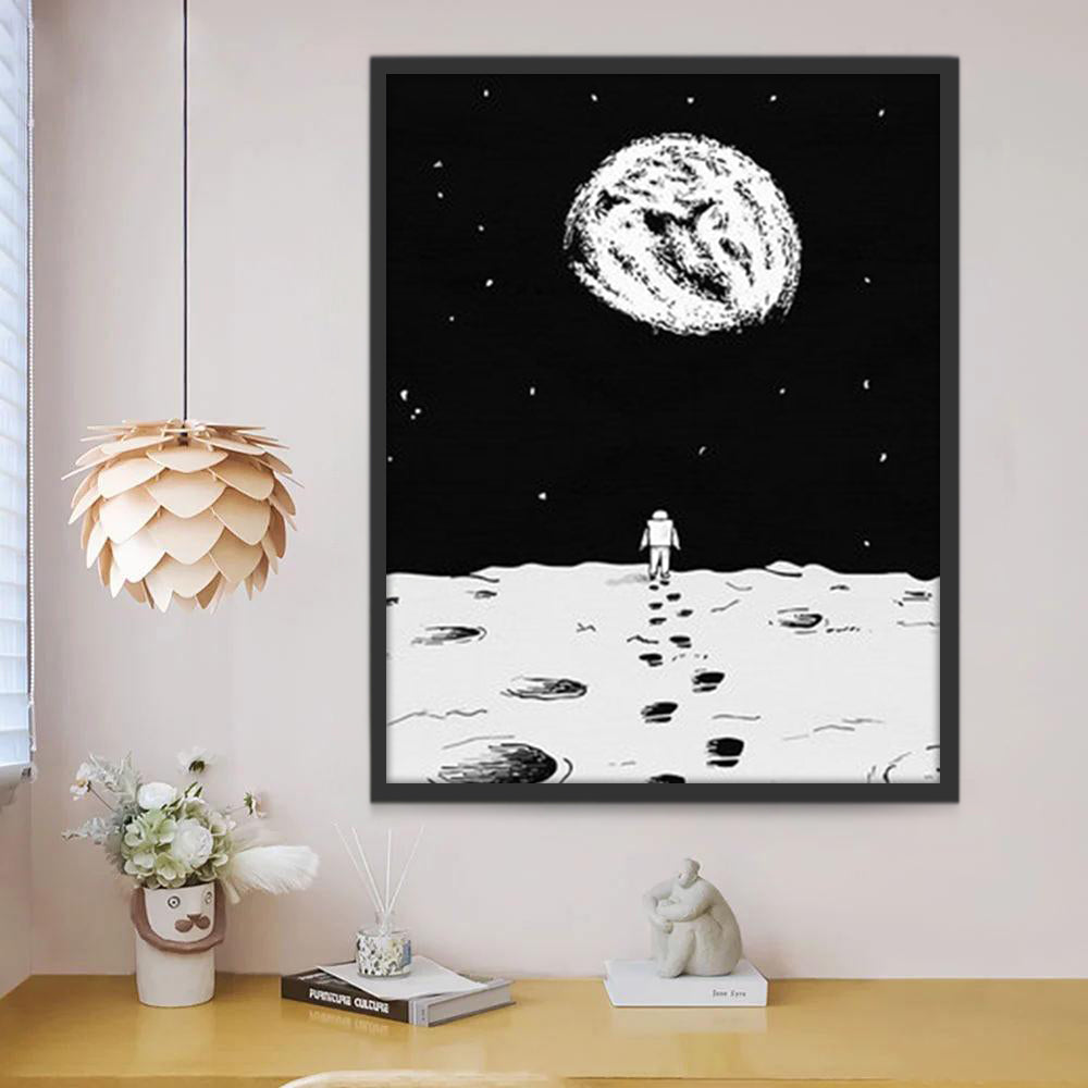 Astronauta sobre Planeta en el Espacio Pintar por Números