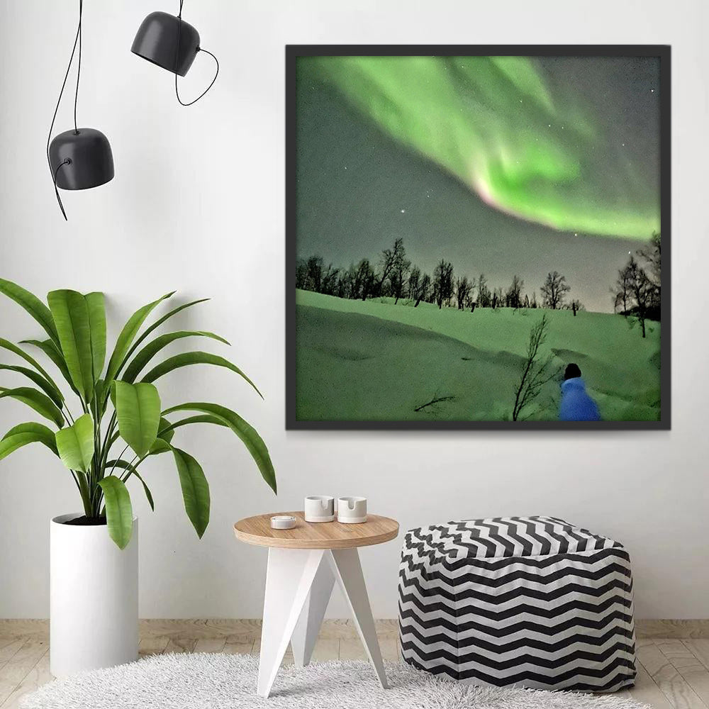 Aurora Verde en el Valle Pintar por Números