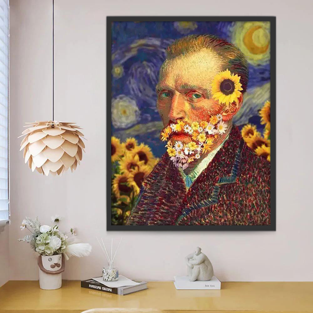 Autorretrato de Van Gogh con Girasoles Pintar por Números